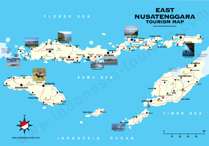 East map nusa tenggara tourist indonesia ntt tourism province flores peta timur islands google sunda maps mappery high